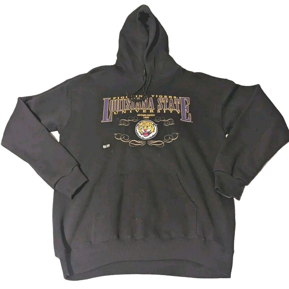 Vintage LSU Fighting Tigers Large Hoodie Sweatshirt USA Home Team Advantage